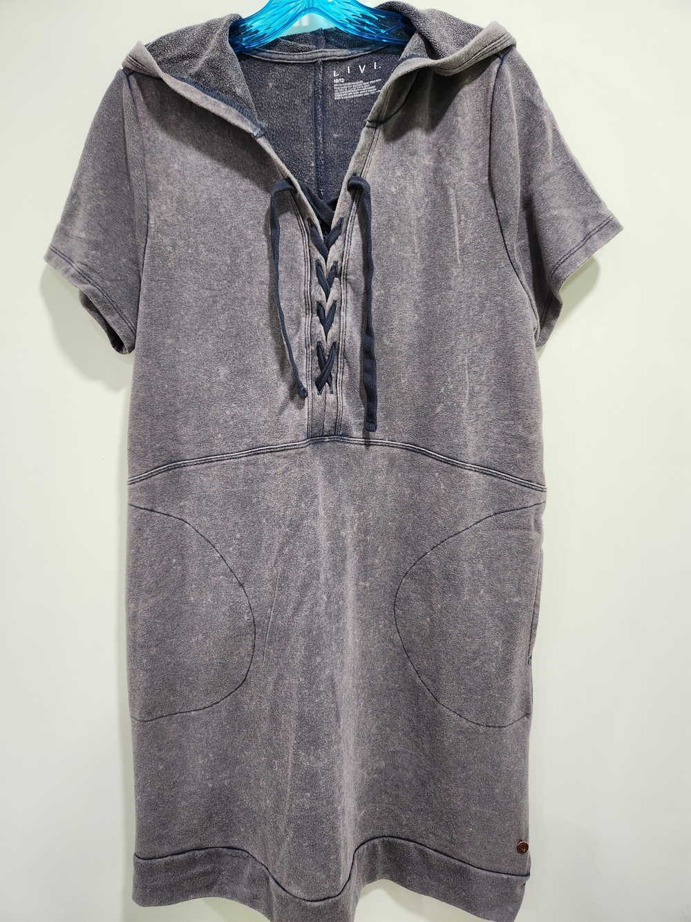 Livi Active Charcoal Hooded Lace-Up Mini Dress